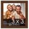 Square Simple Brown Picture Frame - UV Acrylic, Foam Board Backing, Hanging Hardware